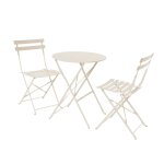Table et chaises de jardin pliables d60 x 70cm, beige