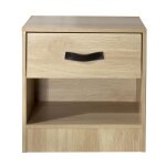 Table de chevet 1 tiroir et 1 niche - effet bois clair