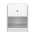 Table de chevet 1 tiroir et 1 niche l37, 9 cm - blanc Table de chevet 1 tiroir et 1 niche l37, 9 cm - blanc
