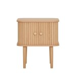 Table de chevet 2 portes coulissantes en bois - bois clair