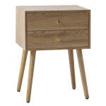 Table de chevet 2 tiroirs en bois naturel Table de chevet 2 tiroirs en bois naturel