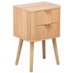 Table de chevet 2 tiroirs en bois naturel Table de chevet 2 tiroirs en bois naturel