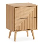 Table de chevet 2 tiroirs effect chne