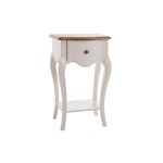 Table de chevet en bois blanc patiné 1 tiroir 1 tablette Table de chevet en bois blanc patiné 1 tiroir 1 tablette