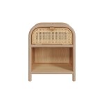 Table de chevet en bois massif, 1 porte et 1 niche Table de chevet en bois massif, 1 porte et 1 niche