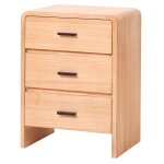 Table de chevet chiffonnier 3 tiroirs en bois naturel