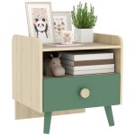 Table de chevet enfant tiroir et niche en bois vert