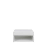 Table de chevet murale 1 niche, 1 tiroir en bois - blanc Table de chevet murale 1 niche, 1 tiroir en bois - blanc