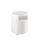 Table de chevet ronde en bois blanche Table de chevet ronde en bois blanche