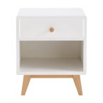 Table de chevet vintage 1 tiroir blanche