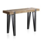 Table console en bois avec pieds en mtal