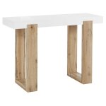 Table console en effet chne blanc