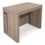 Table console extensible imitation chêne clair 12 personnes Table console extensible imitation chêne clair 12 personnes