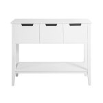 Table console en panneau de particule blanc avec 3 tiroirs Table console en panneau de particule blanc avec 3 tiroirs