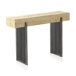 Table console plaque en pica avec pieds laqus en mtallique