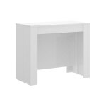 Table console  rallonge effet bois blanc 118x90 cm