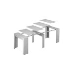 Table console à rallonge effet bois gris 90x51 cm Table console à rallonge effet bois gris 90x51 cm
