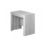 Table console à rallonge effet bois gris 90x51 cm Table console à rallonge effet bois gris 90x51 cm