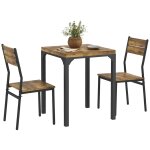 Table de cuisine 2 chaises encastrables en bois blanc Table de cuisine 2 chaises encastrables en bois blanc