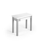 Table de cuisine extensible en mélamine et métal blanc gris l40 / 80 Table de cuisine extensible en mélamine et métal blanc gris l40 / 80