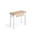 Table de cuisine extensible portefeuille mélamine chêne blanc l40 / 80 Table de cuisine extensible portefeuille mélamine chêne blanc l40 / 80