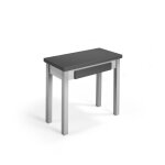 Table de cuisine extensible portefeuille mélamine graphite gris l40 / 80 Table de cuisine extensible portefeuille mélamine graphite gris l40 / 80