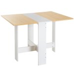 Table de cuisine pliable bois bicolore blanc chne