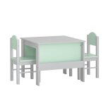 Table enfant avec 2 chaises enfants effet bois gris Table enfant avec 2 chaises enfants effet bois gris