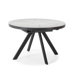 Table extensible pour 4 / 6 personnes c�ramique blanche 120 / 160x76 cm