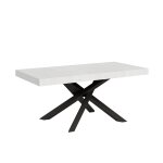 Table extensible 90x180 / 440 cm effet bois frêne blanc Table extensible 90x180 / 440 cm effet bois frêne blanc