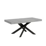 Table extensible 90x180 / 440 cm effet bois gris béton Table extensible 90x180 / 440 cm effet bois gris béton