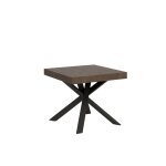 Table extensible 90x90 / 194 cm effet bois noyer Table extensible 90x90 / 194 cm effet bois noyer