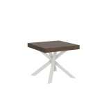 Table extensible 90x90 / 194 cm effet bois noyer