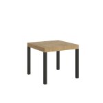 Table extensible 90x90 / 246 cm effet bois chêne nature Table extensible 90x90 / 246 cm effet bois chêne nature