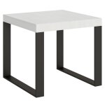 Table extensible 90x90 / 246 cm effet bois frêne blanc Table extensible 90x90 / 246 cm effet bois frêne blanc