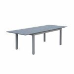 Table extensible en aluminium gris 8 places