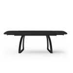 Table extensible céramique marbre noir verre trempé et pieds noirs Table extensible céramique marbre noir verre trempé et pieds noirs