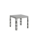 Table extensible effet béton gris 90x90 / 246 cm Table extensible effet béton gris 90x90 / 246 cm