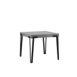 Table extensible effet béton gris 90x90 / 246 cm Table extensible effet béton gris 90x90 / 246 cm