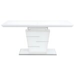 Table extensible effet bois blanc