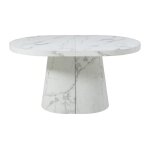 Table extensible effet bois blanc