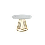 Table extensible effet bois blanc, dor