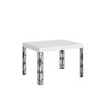 Table extensible effet bois frêne blanc 80x120 / 204 cm Table extensible effet bois frêne blanc 80x120 / 204 cm