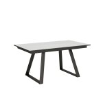 Table extensible effet bois frêne blanc 90x160 / 220 cm Table extensible effet bois frêne blanc 90x160 / 220 cm