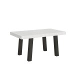 Table extensible effet bois frêne blanc 90x160 / 264 cm Table extensible effet bois frêne blanc 90x160 / 264 cm