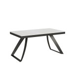 Table extensible effet bois frêne blanc 90x160 / 264 cm Table extensible effet bois frêne blanc 90x160 / 264 cm