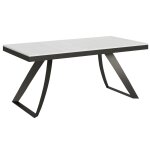 Table extensible effet bois frêne blanc 90x180 / 284 cm Table extensible effet bois frêne blanc 90x180 / 284 cm