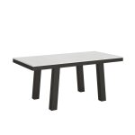 Table extensible effet bois frêne blanc 90x180 / 440 cm Table extensible effet bois frêne blanc 90x180 / 440 cm