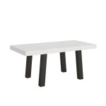 Table extensible effet bois frêne blanc 90x200 / 304 cm Table extensible effet bois frêne blanc 90x200 / 304 cm