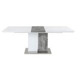 Table extensible effet bois gris, blanc
